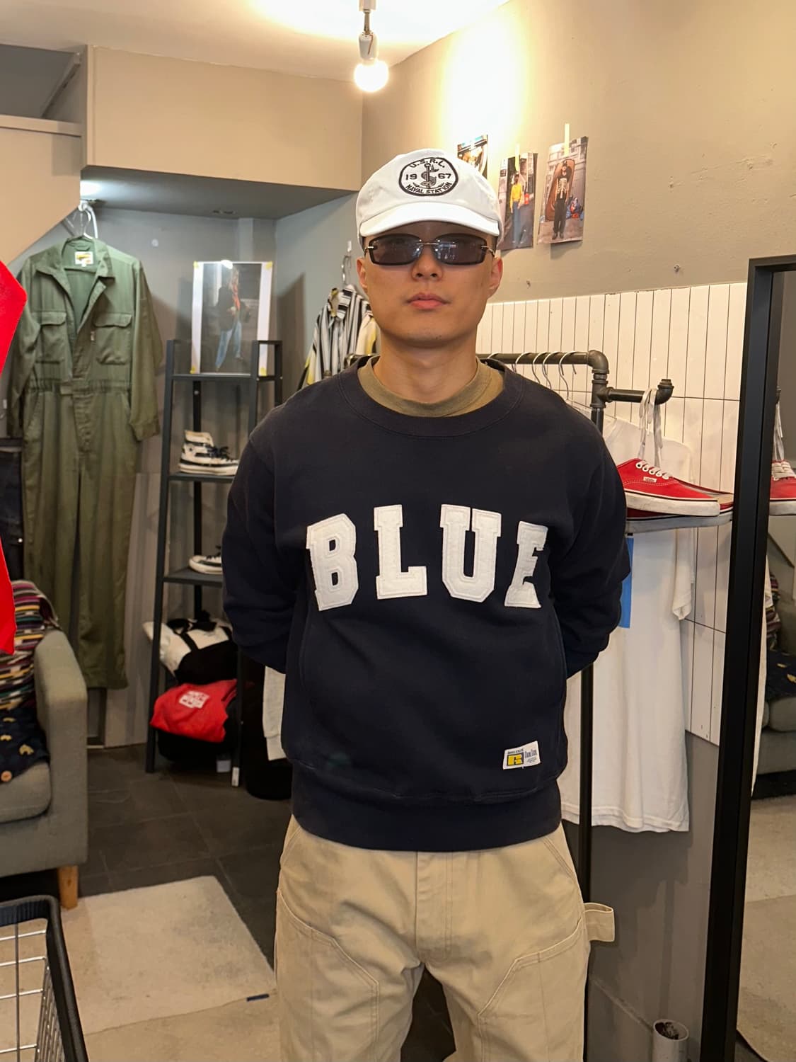 Russell X Blue Blue logo reverse sweat 상품이미지2