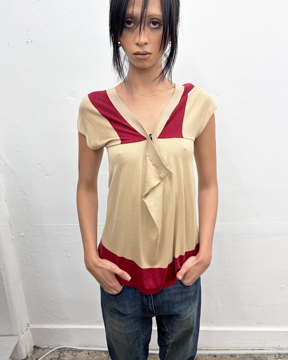 빈티지 드레이프 패널 탑 상품이미지4