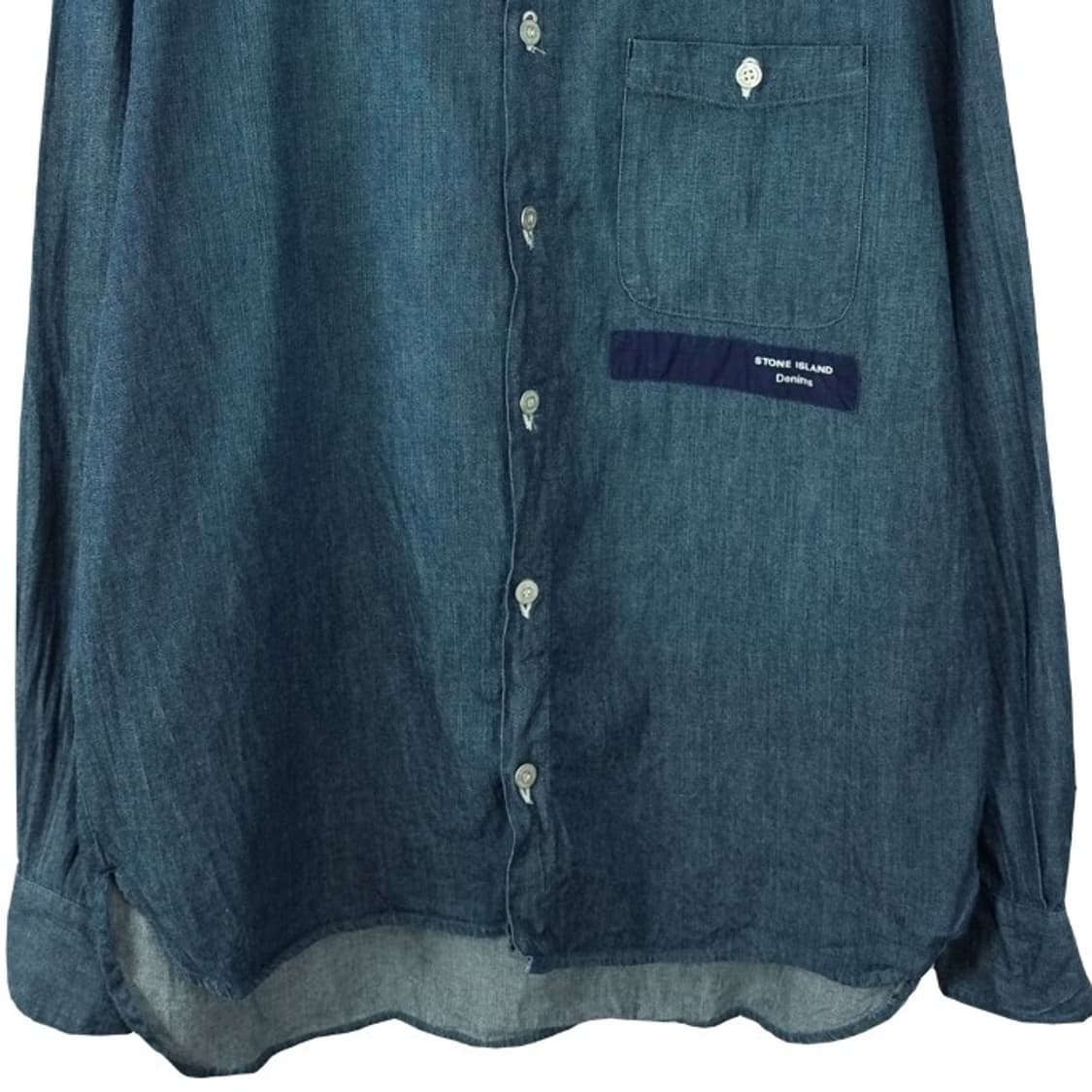[스톤 아일랜드] 로고 프린팅 데님 셔츠 P01616 상품이미지5