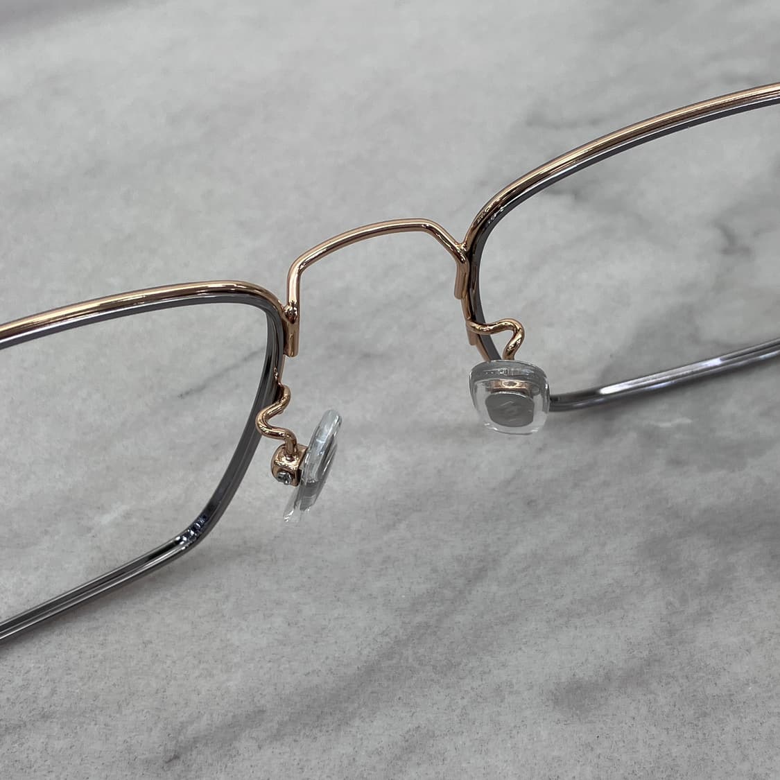 C34 HK 골드 실버 스퀘어 메탈테 안경 상품이미지4