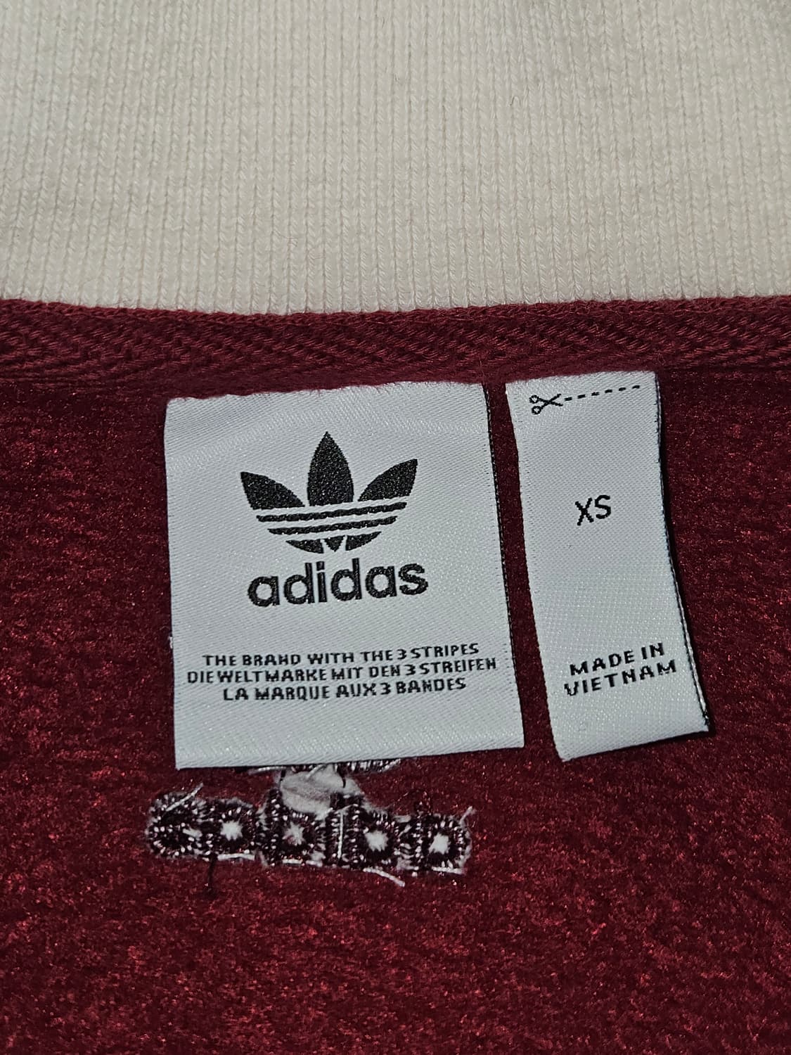 아디다스 오리지널 올드스쿨 블랙체리 브이넥 니트 빈티지 XS 아디브레이크 상품이미지4