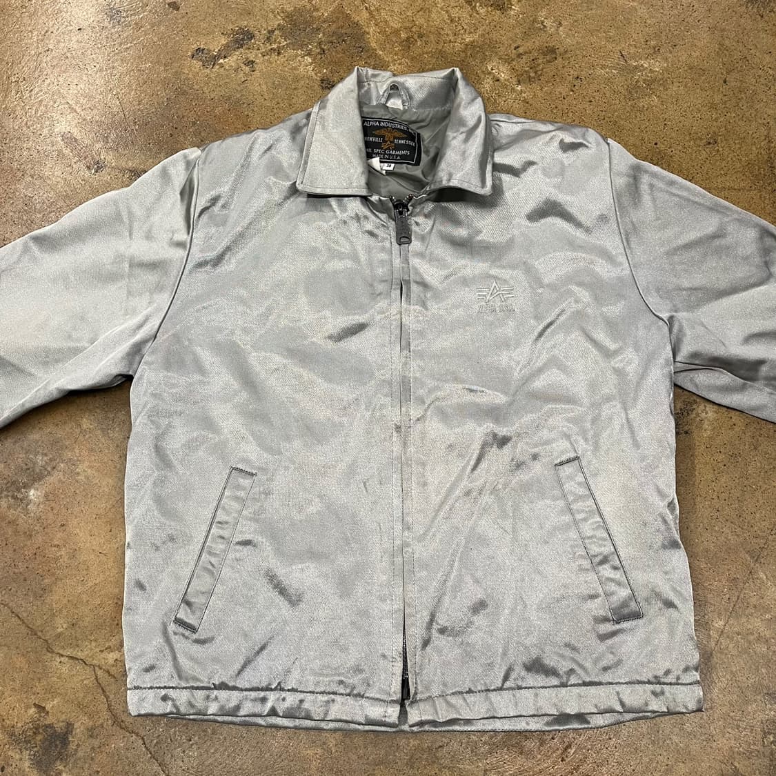 [정품/38] 알파인더스트리 실버 봄버 자켓 b17 상품이미지3