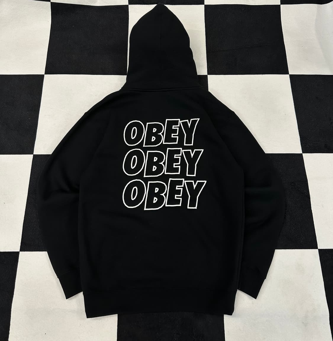 오베이 블랙 풀오버 후드집업 95-100 상품이미지1