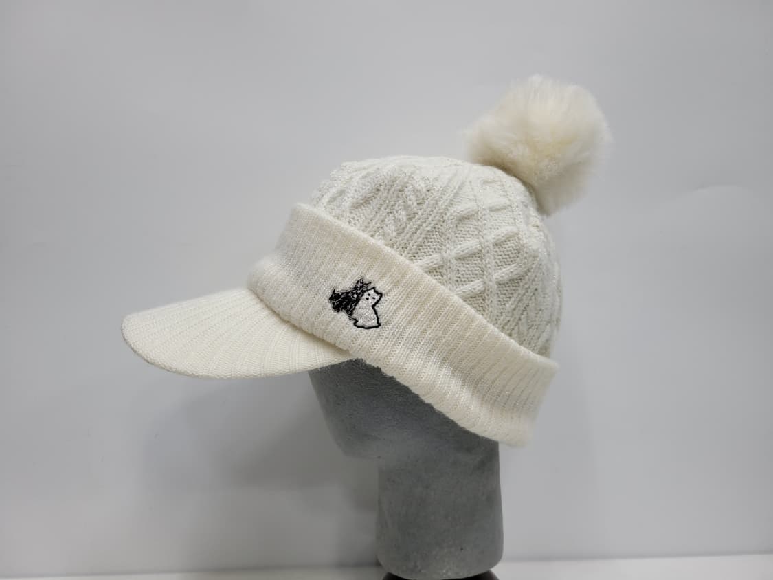 블랙앤화이트 울 니트 골프 모자 / FREE  상품이미지1