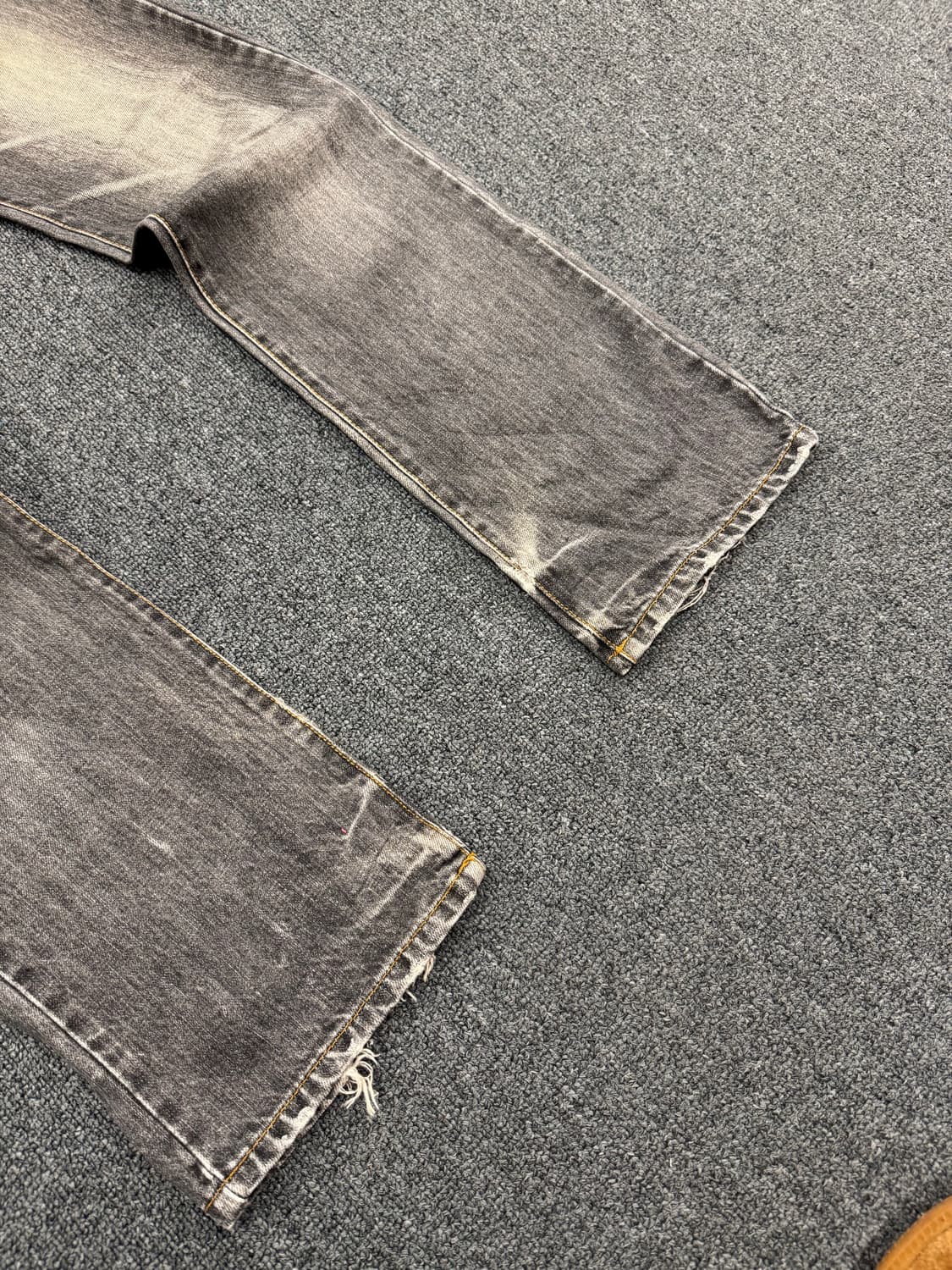 Japanese vintage oniarai 포켓자수 흑청 데님팬츠 상품이미지3