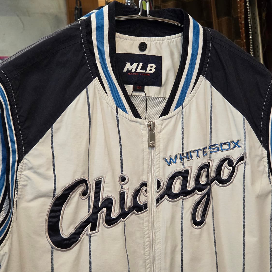 엠엘비 시카고 화이트 삭스 스트라이프 베스트 집업 상품이미지2