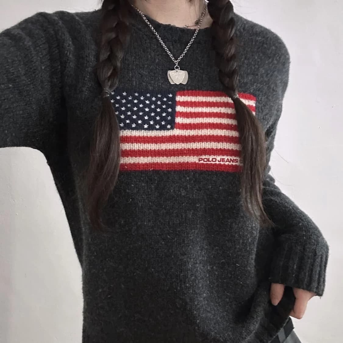 폴로 진스 00's 성조기 차콜 니트 PN8681 상품이미지2