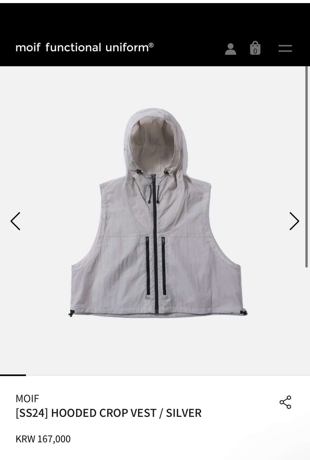 모이프 크롭 베스트 2사이즈 상품이미지1