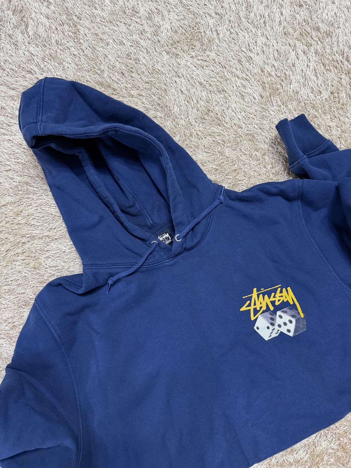 스투시 네이비 다이스 후드 L 상품이미지1