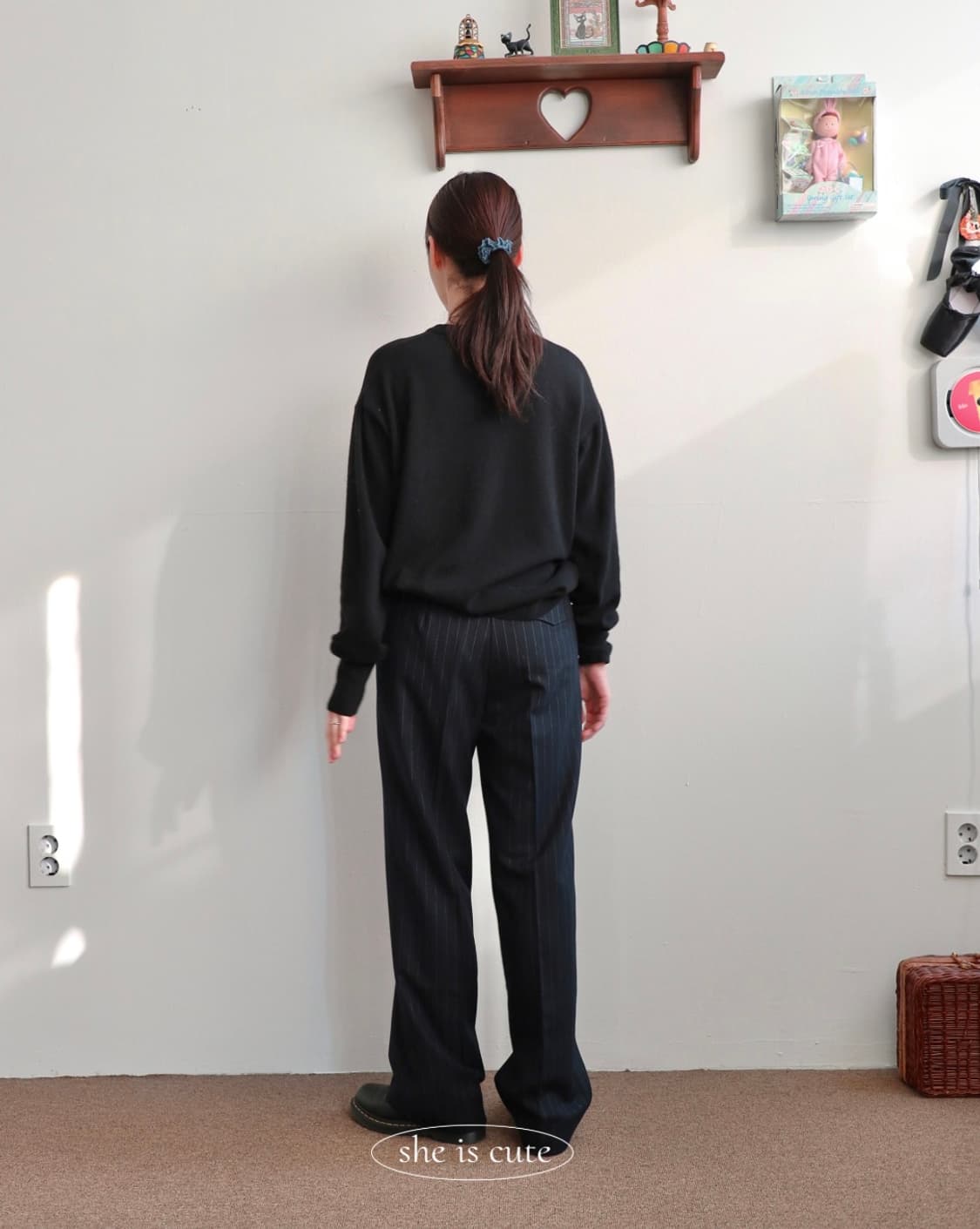 쉬이즈큐트 매일 슬랙스 스트라이프 네이비 2 사이즈 상품이미지2