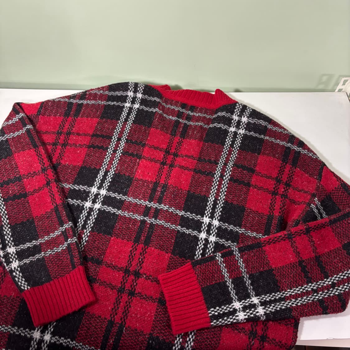 OS 스튜디오톰보이 루즈오버핏 빅체크 모헤어가디건 상품이미지3