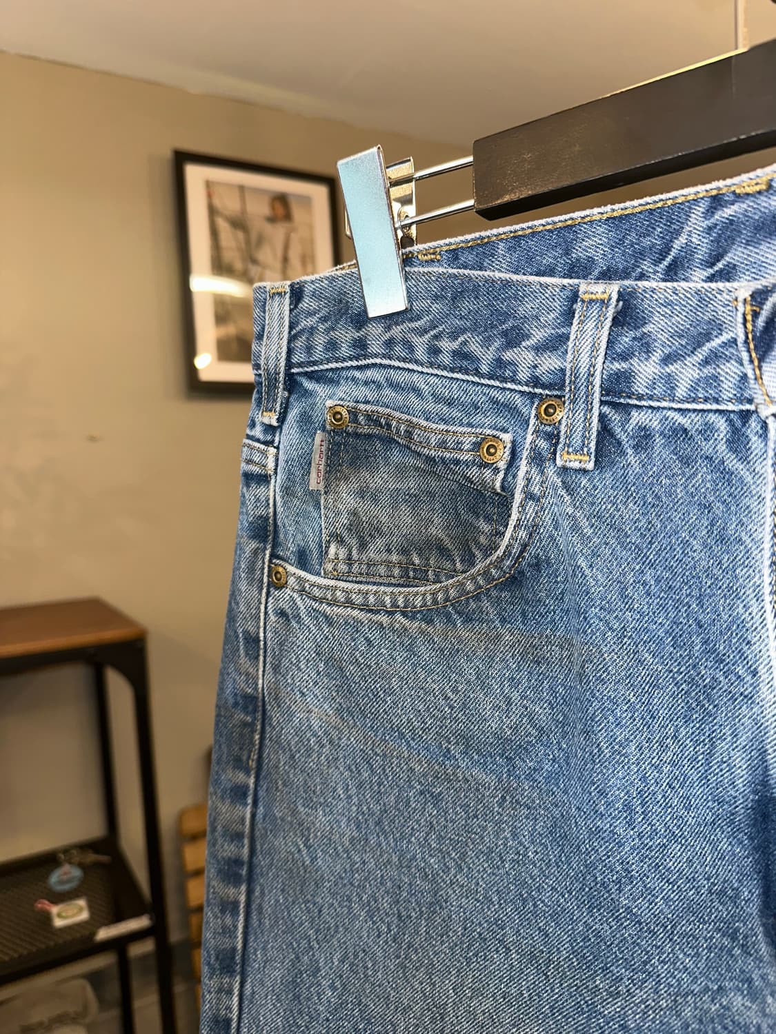 00’s Carhartt denim oily washed pants 상품이미지5