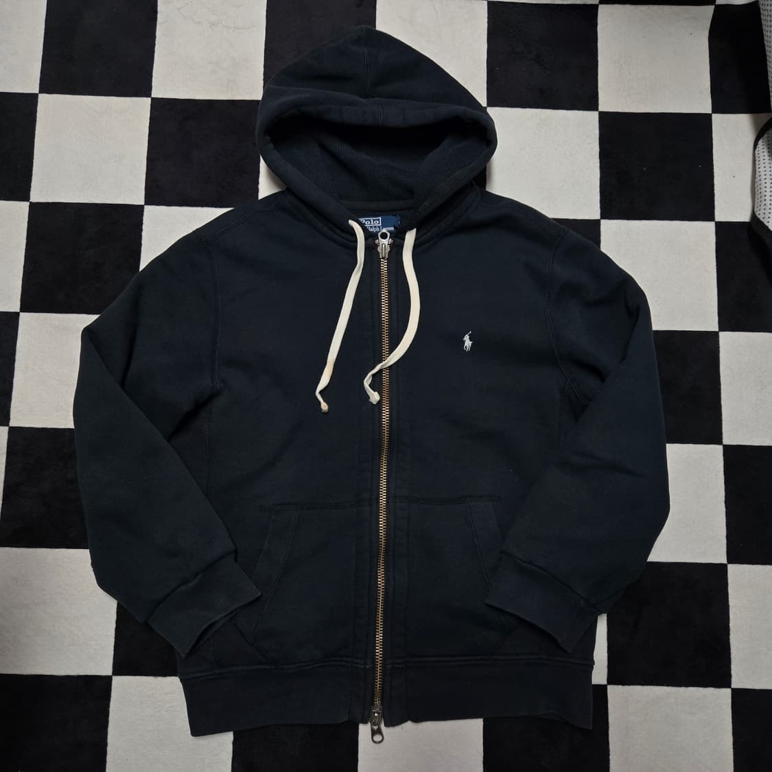 XL 폴로랄프로렌 써멀 헤비코튼 투웨이 집업 후드 블랙 상품이미지1