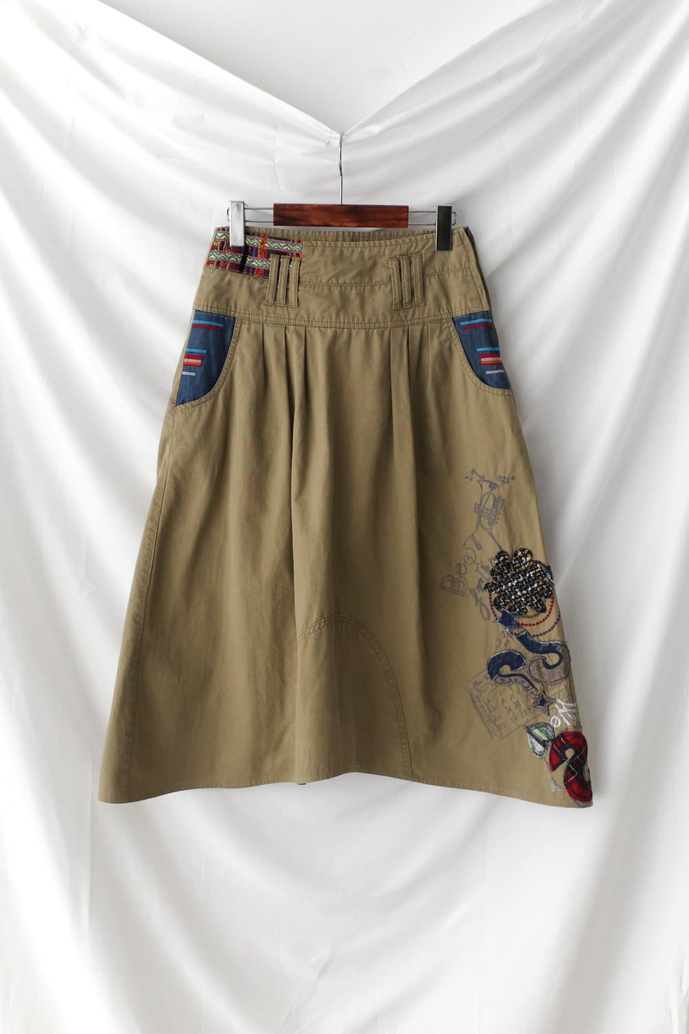 desigual) check embroidery skirt 상품이미지1