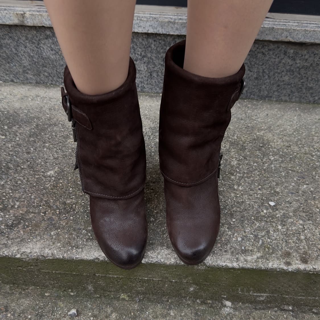 00s 프라다 디스트레스트 지퍼 커프 웨지 부츠 상품이미지8