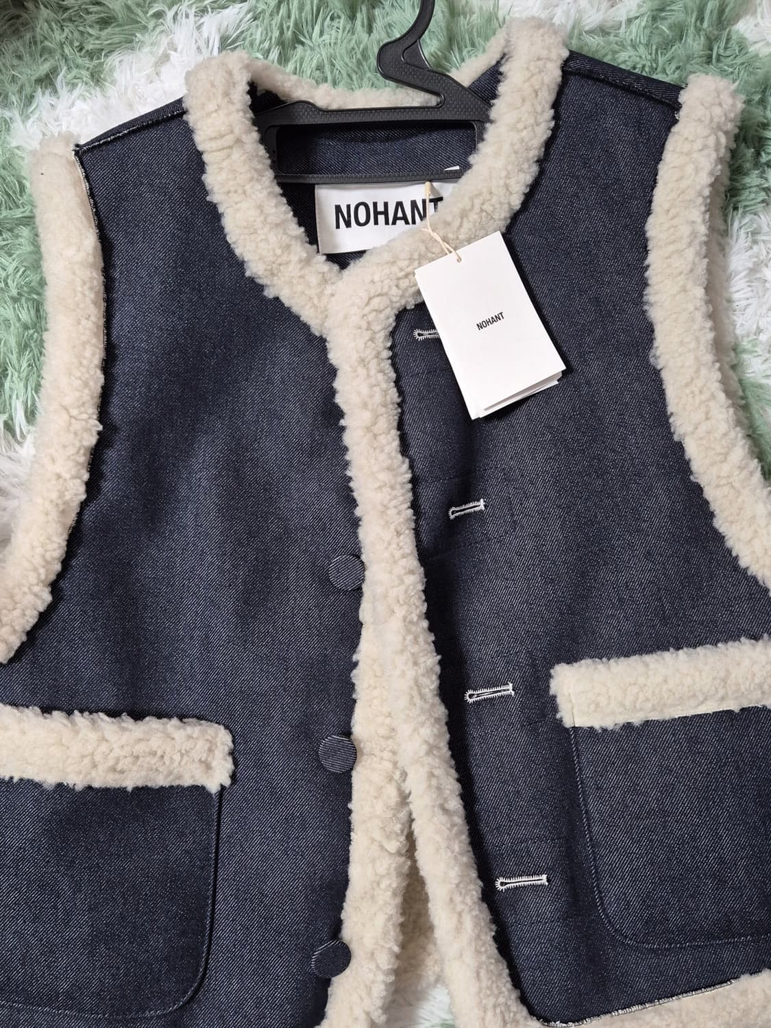 노앙 데님 무통 베스트 인디고 상품이미지3