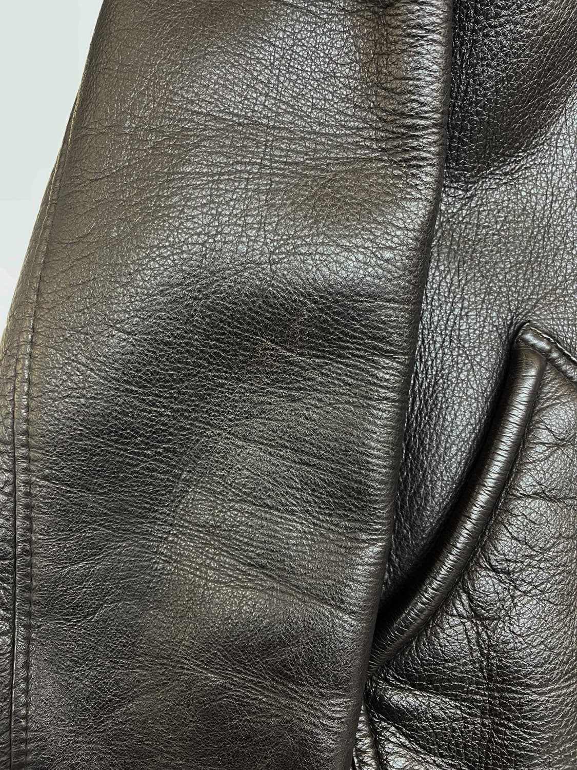  빈티지 90s 훅 버클 레더 무스탕 상품이미지9