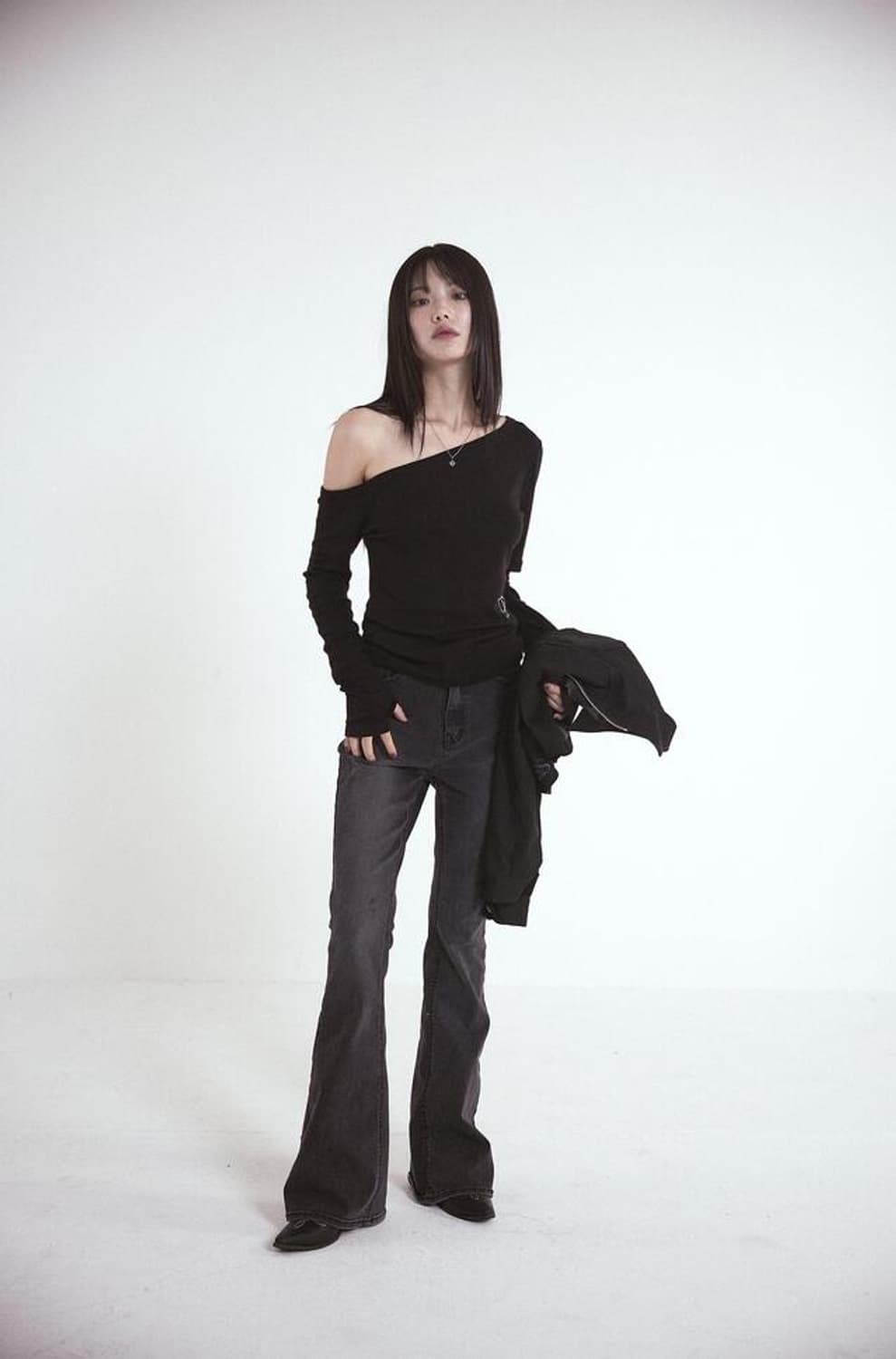 애즈온 마지팬츠 블랙 L marge pants 부츠컷 바지 상품이미지2