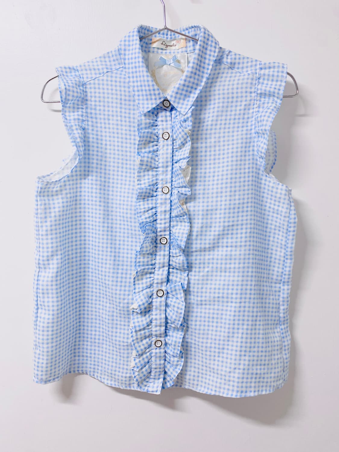 Liz Melo 리즈멜로 블루 체크 민소매 블라우스 히메갸루 상품이미지1