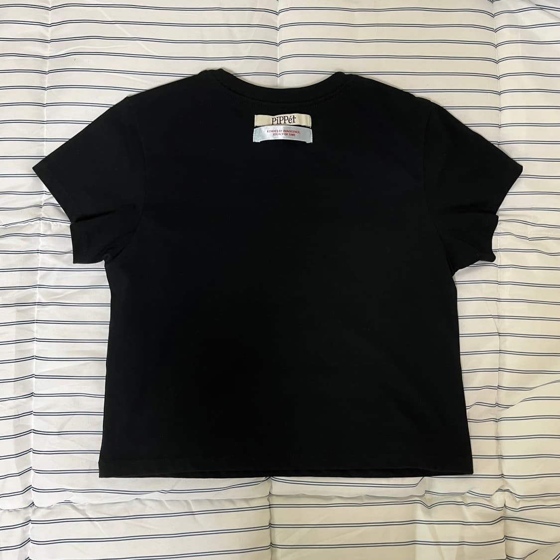 핍펫 글리터 반짝이 별 하트 레터링 블랙 반팔티 판매 상품이미지6