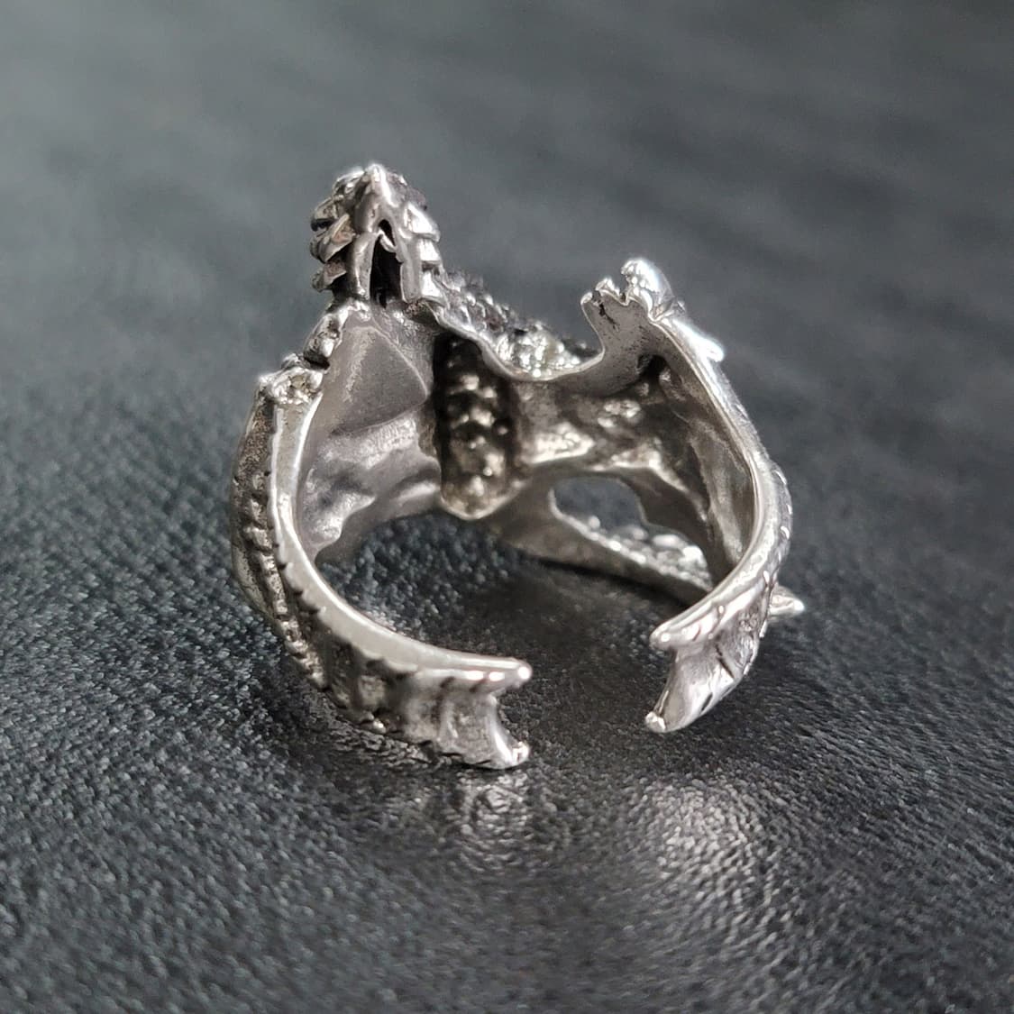 Zalthor 백동 빅사이즈 남자 엔틱 빈티지 용 비늘 드래곤 반지 상품이미지5