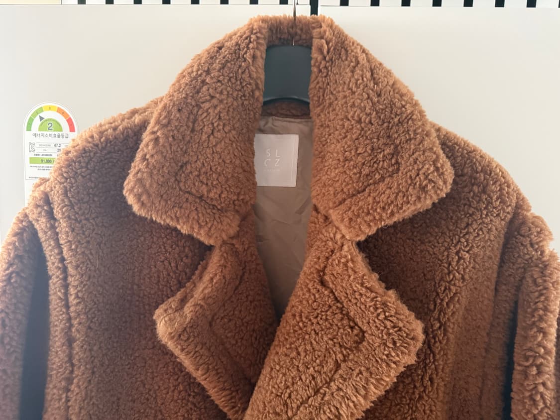 셀렉티즘 테디베어 롱코트 브라운 고급버전 66-77 상품이미지5