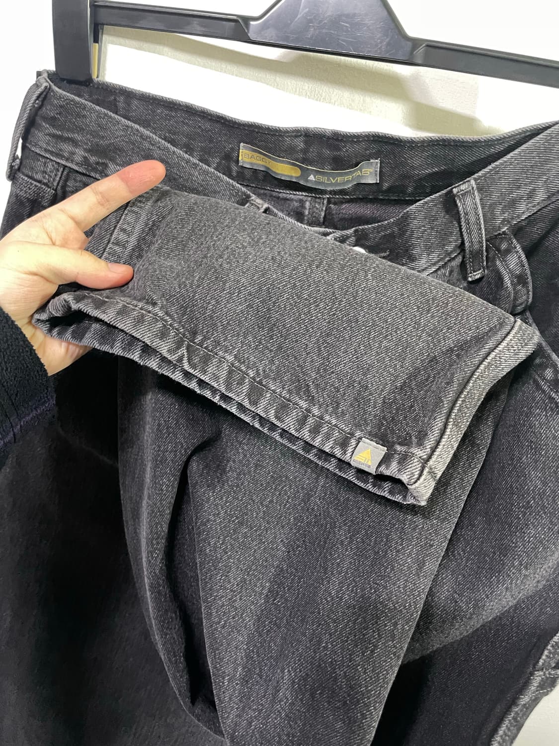 리바이스 실버탭 배기 카펜터 팬츠 36x32 흑청 데님 상품이미지8