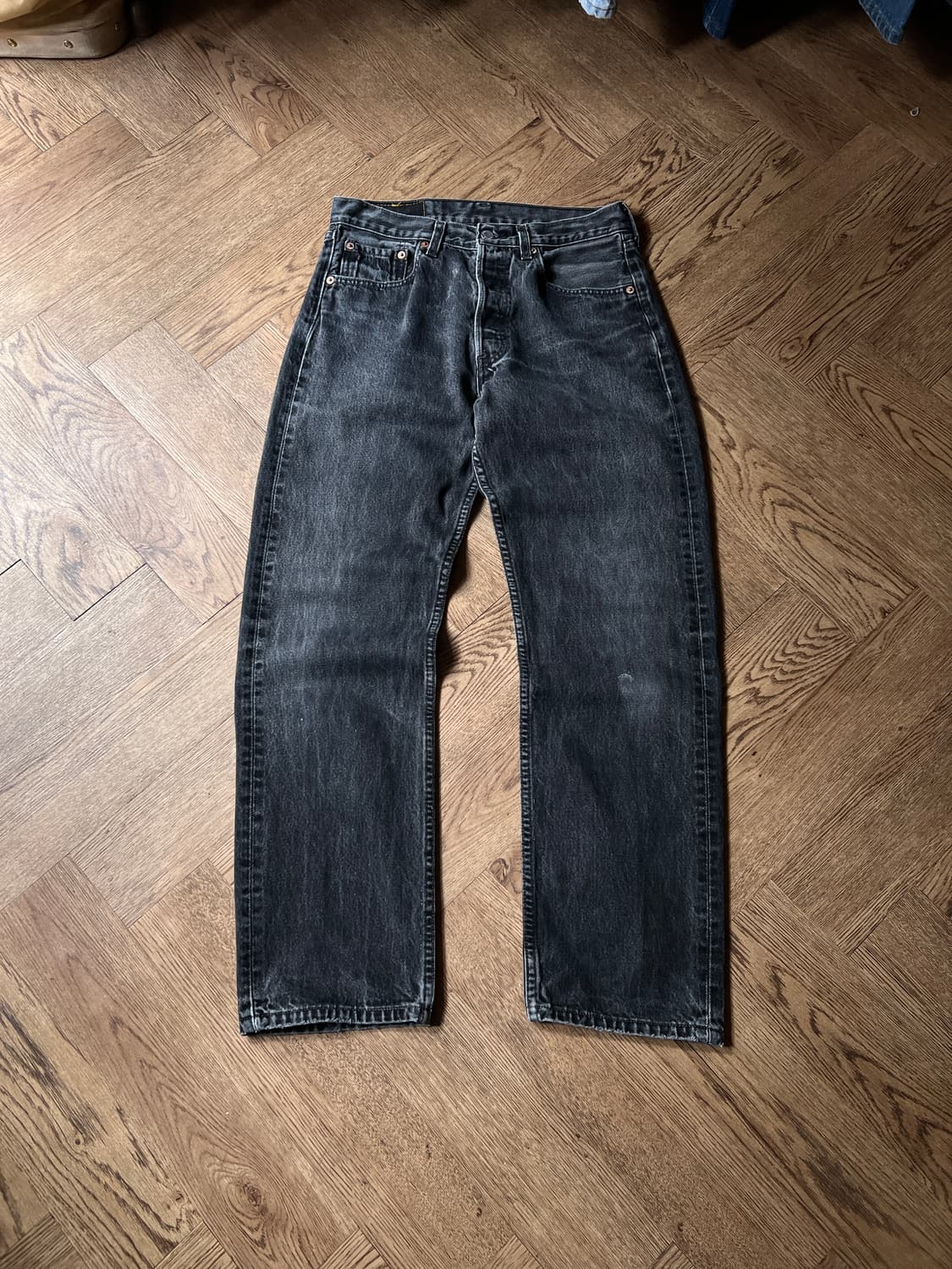 [31]90's 리바이스 501 USA Made 흑청 데님 팬츠 S23 상품이미지2