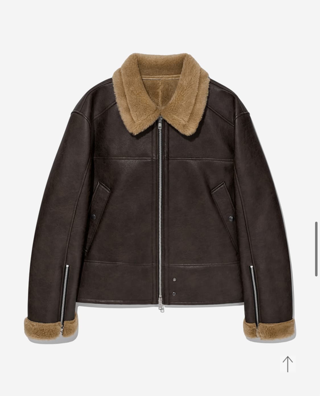 알렌느 무스탕 시어링 크롭 레더 자켓 상품이미지1