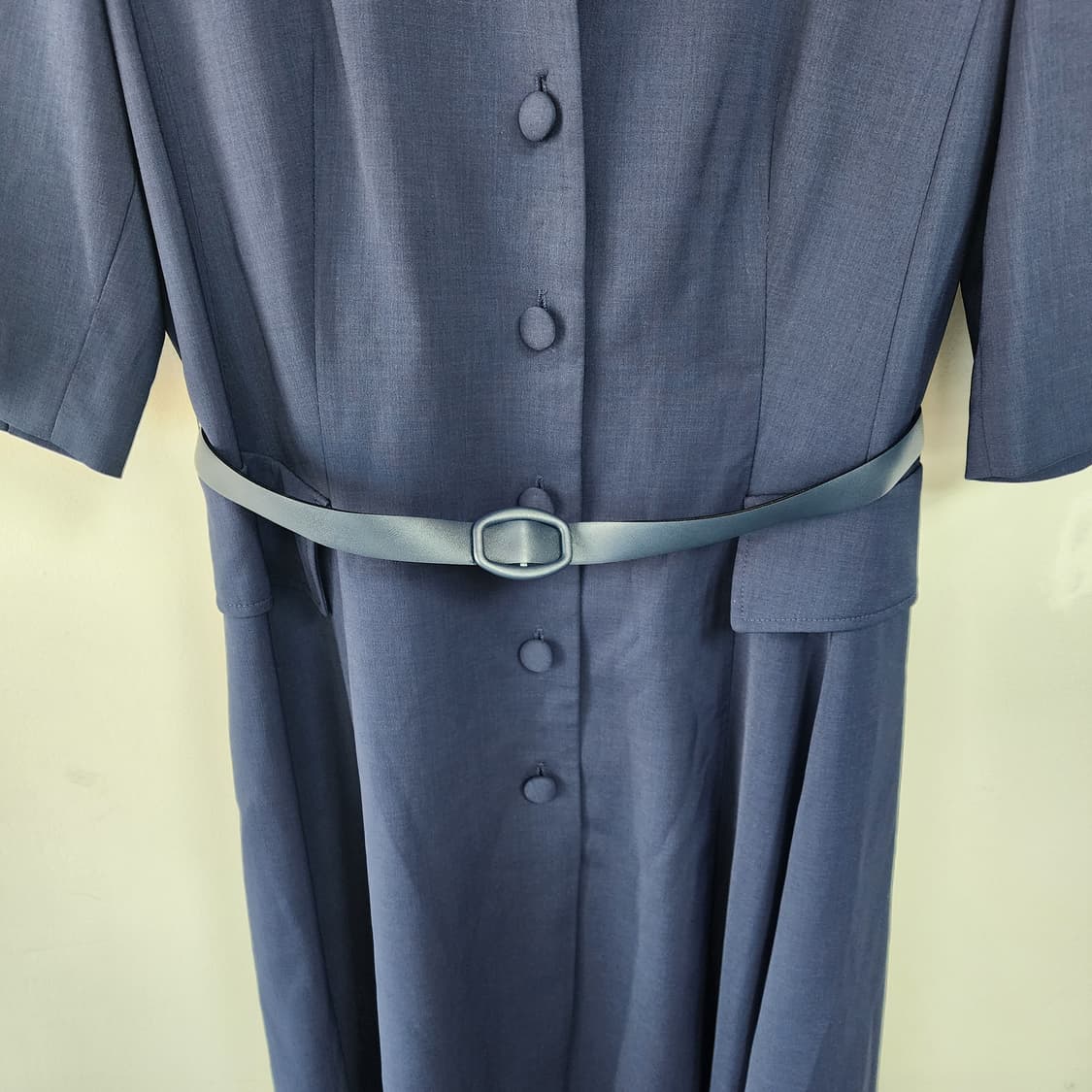 KL BY LYNN 네이비 벨트 반팔 롱 원피스 상품이미지3