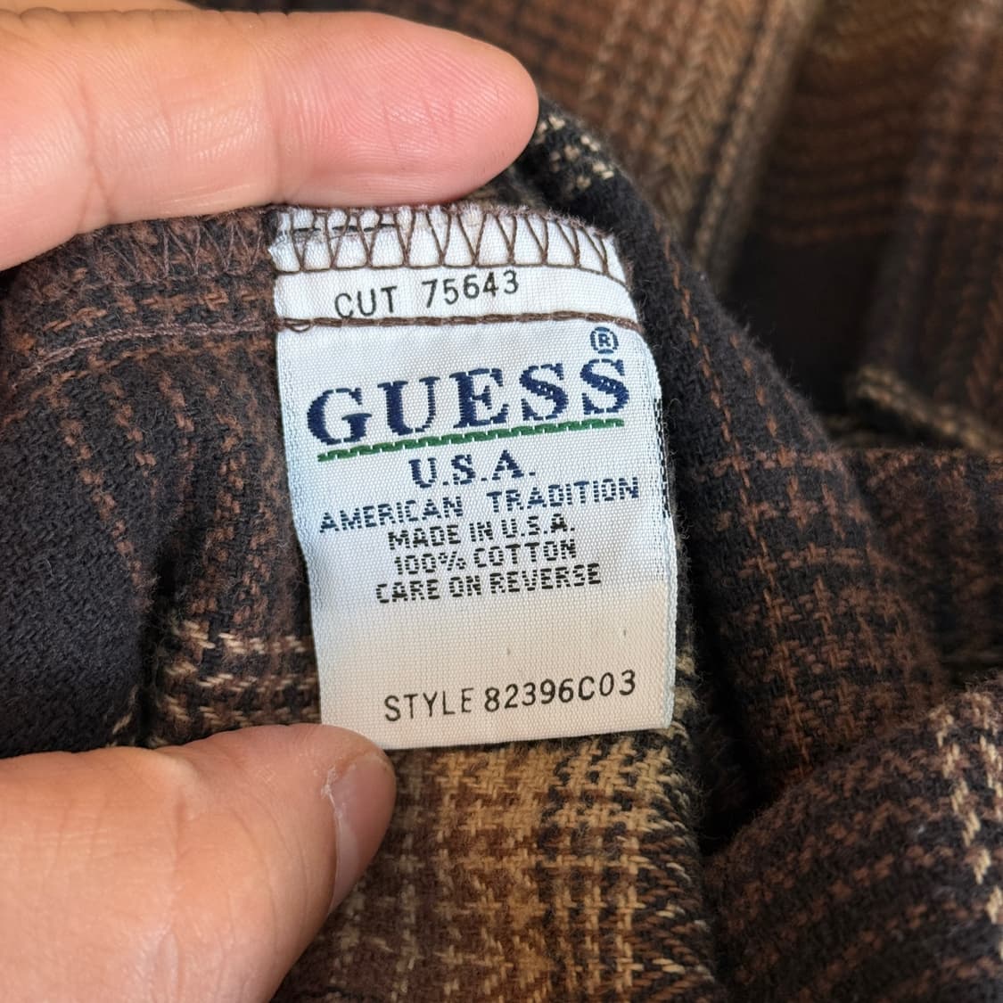 90S USA 게스 진 플란넬 셔츠 자켓 L ~XL 상품이미지9