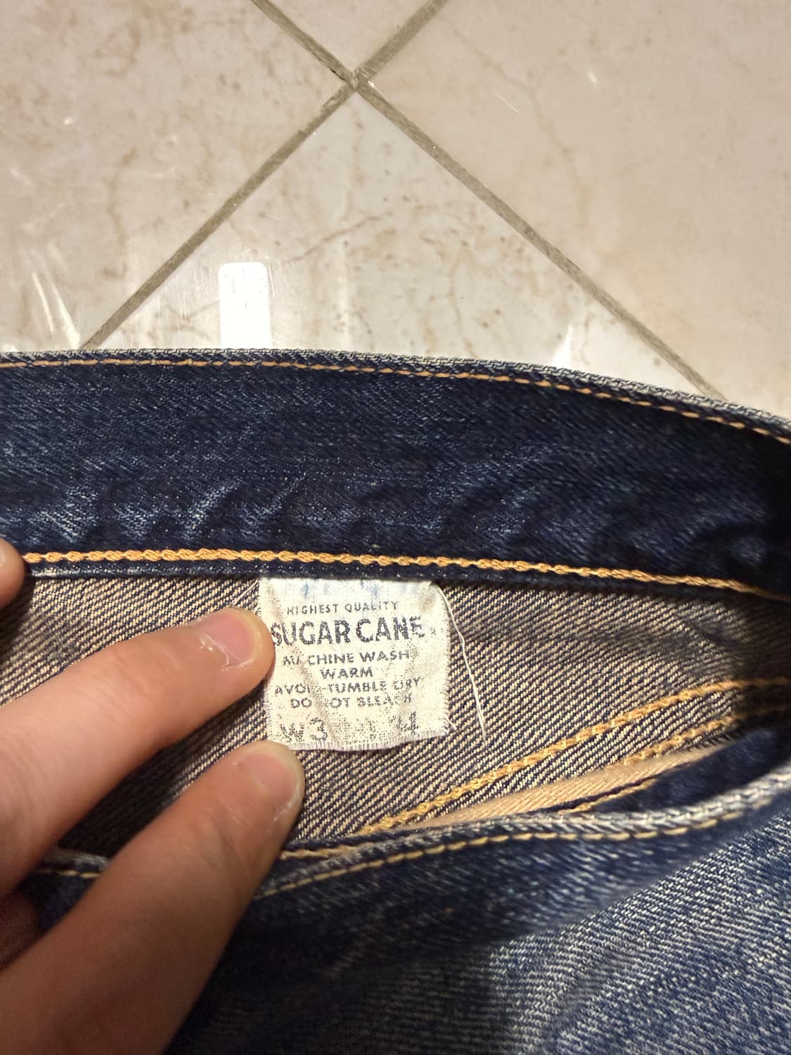 (31 민트) 슈가케인 14.25oz 유니온 스타 하드워싱 데님 상품이미지2