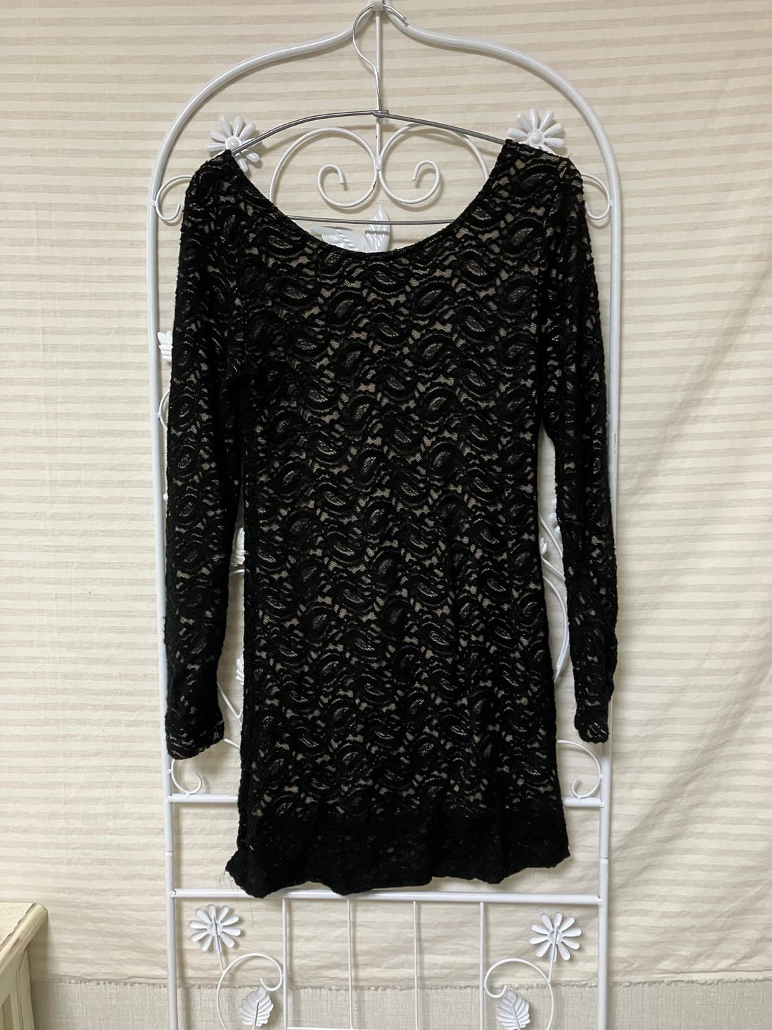 블랙 시스루 레이스 원피스 597  상품이미지2