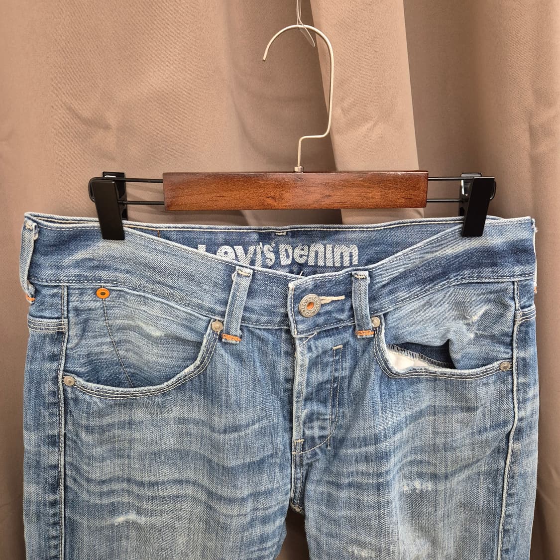 리바이스 522 슬림 스트레이프 핏 데님 팬츠 32 상품이미지5
