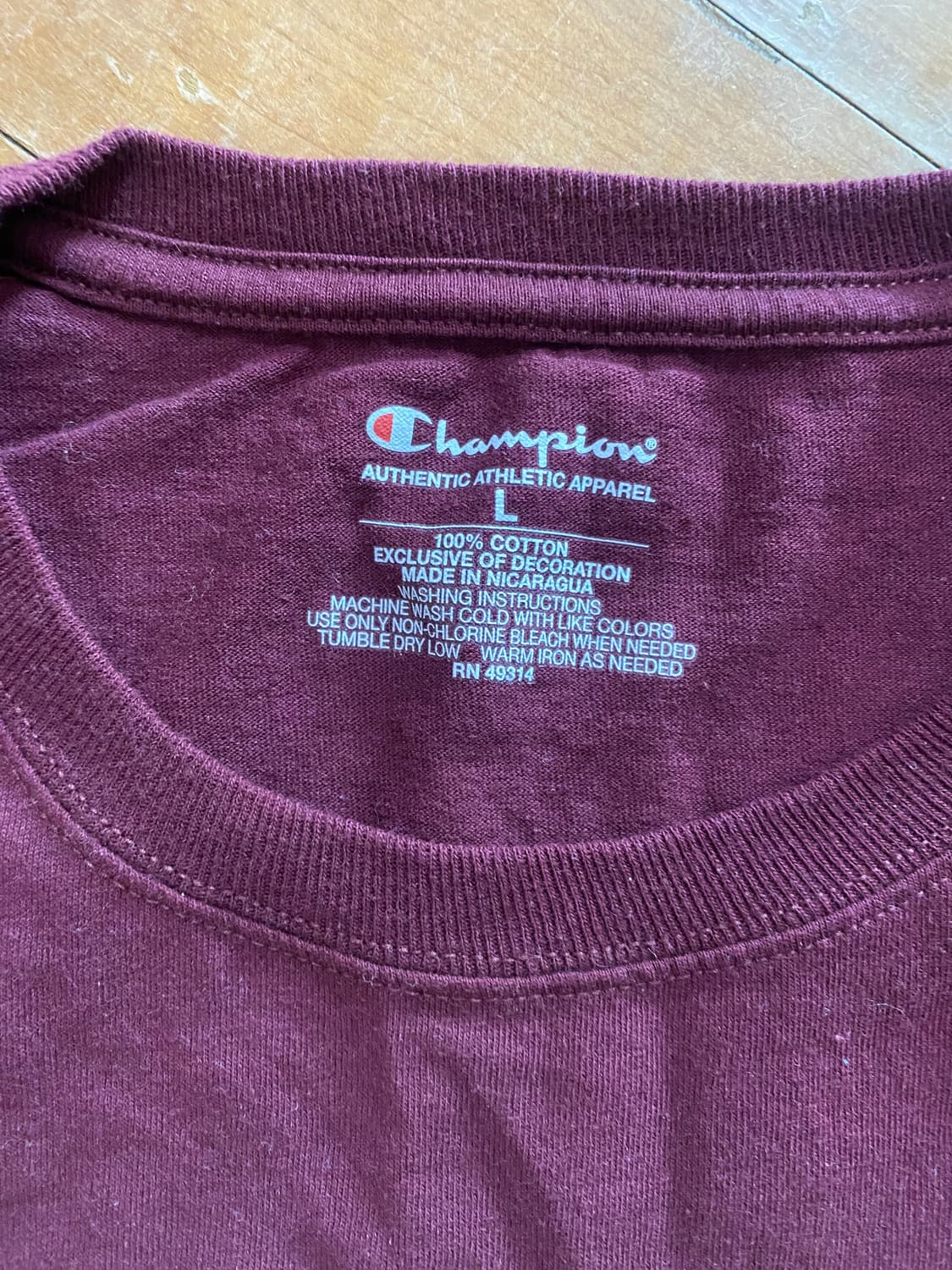 챔피온 하버드대학교 버건디 반팔티 L사이즈 (100~105) 상품이미지2