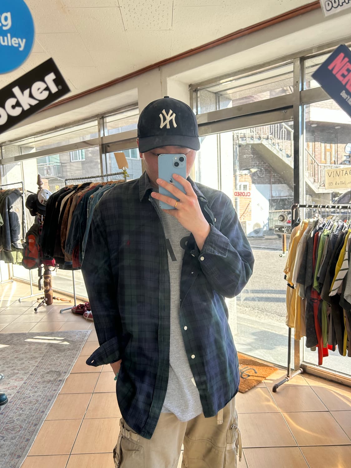 90-00‘s 폴로 블랙와치 체크셔츠  상품이미지7