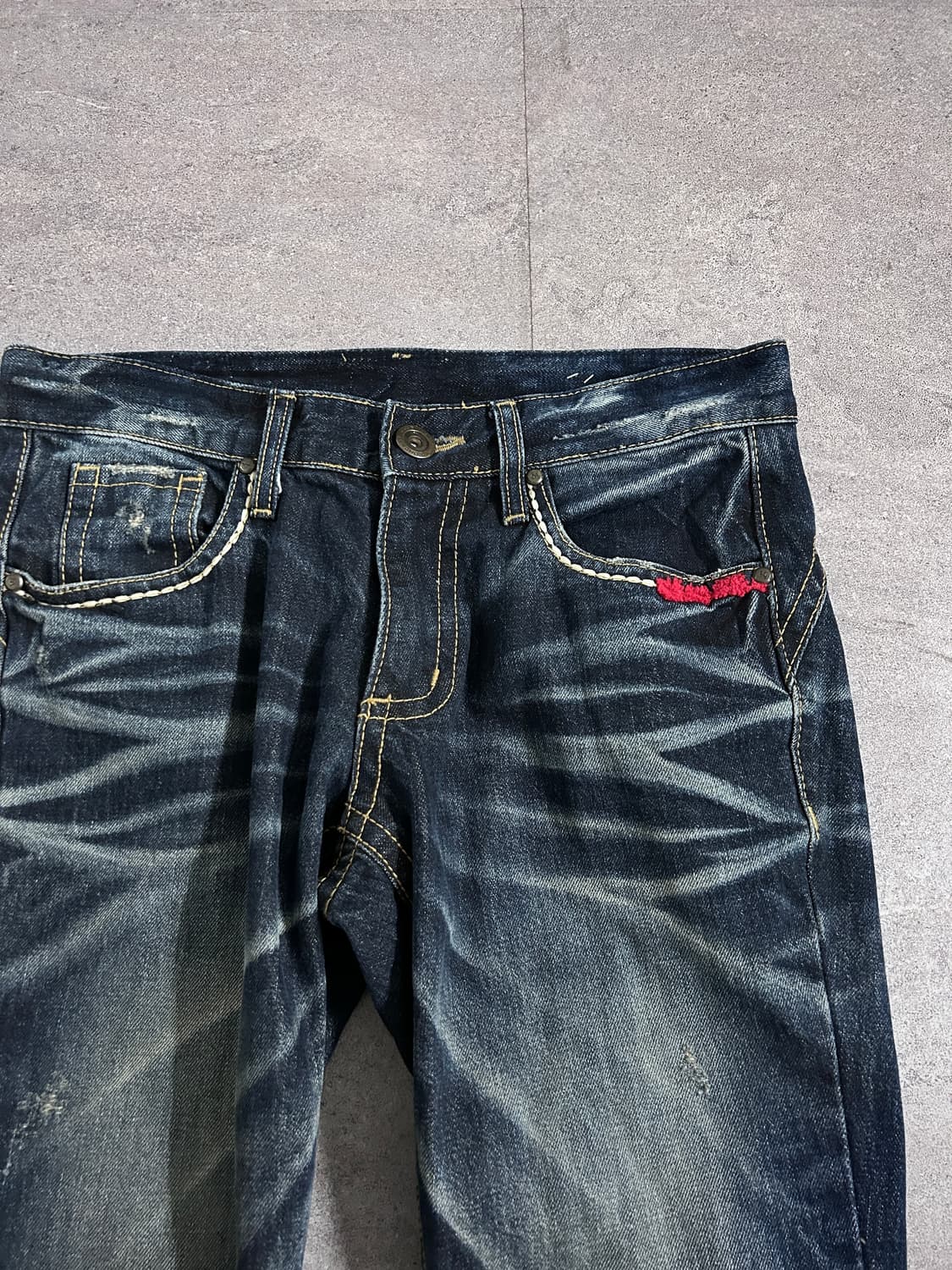 하드 워시드 데님 팬츠 상품이미지3