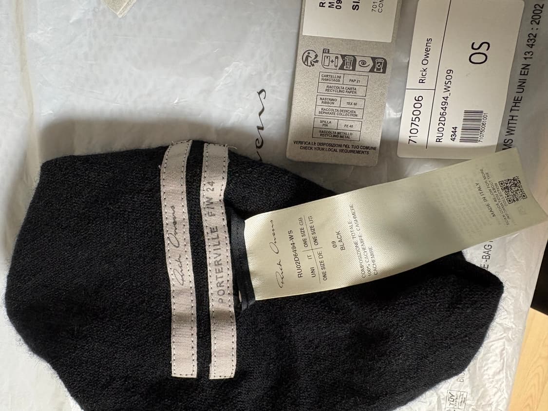 릭오웬스 비니 블랙 상품이미지3