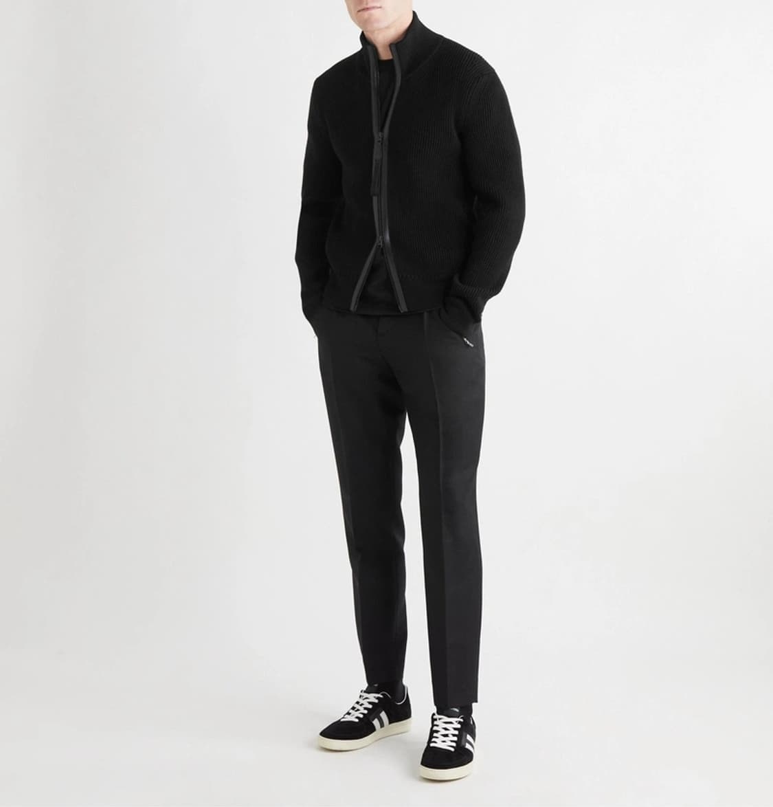 톰포드 헤비 캐시미어 혼방 레더트리밍 니트가디건 상품이미지1