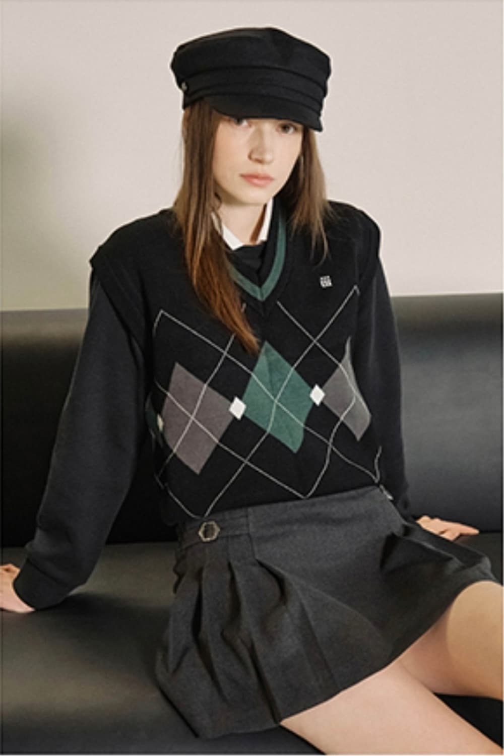 marje 마르제 아가일 니트 베스트 상품이미지5