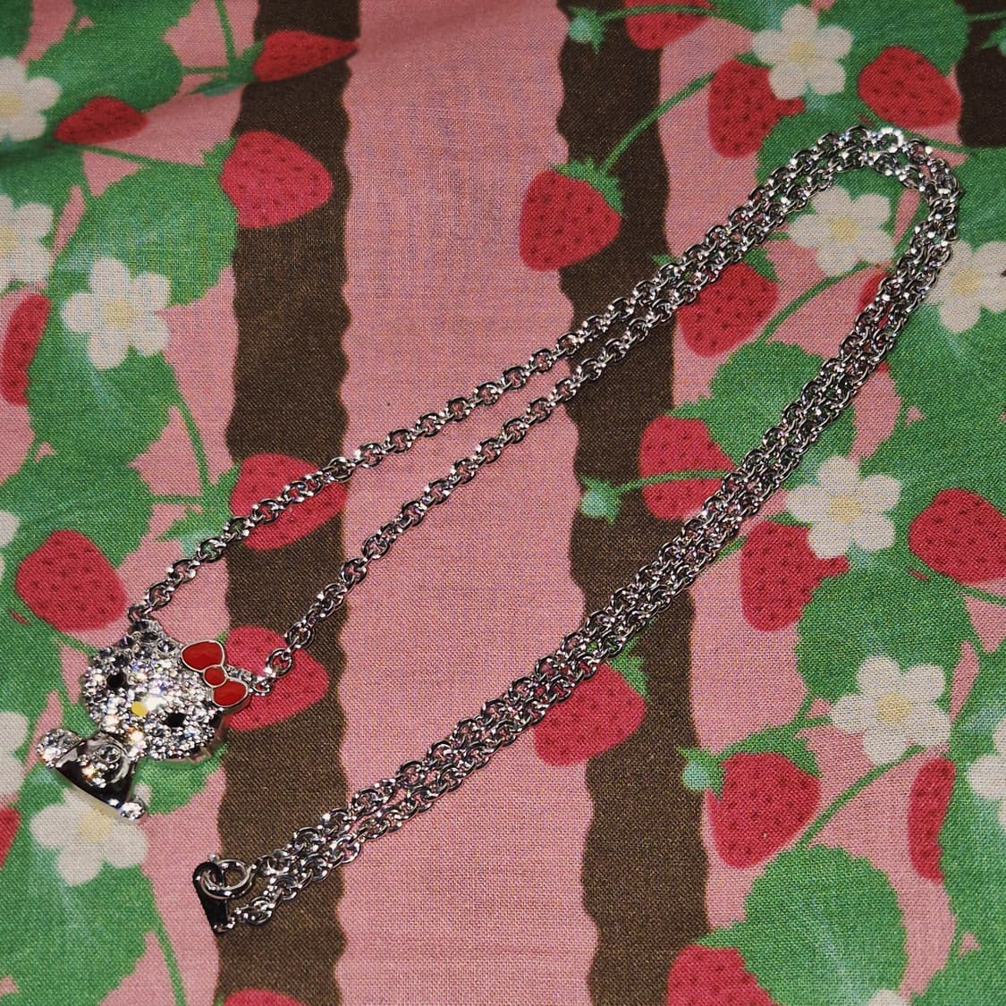 08s 레어 키티 실버 925 파베 목걸이 상품이미지10