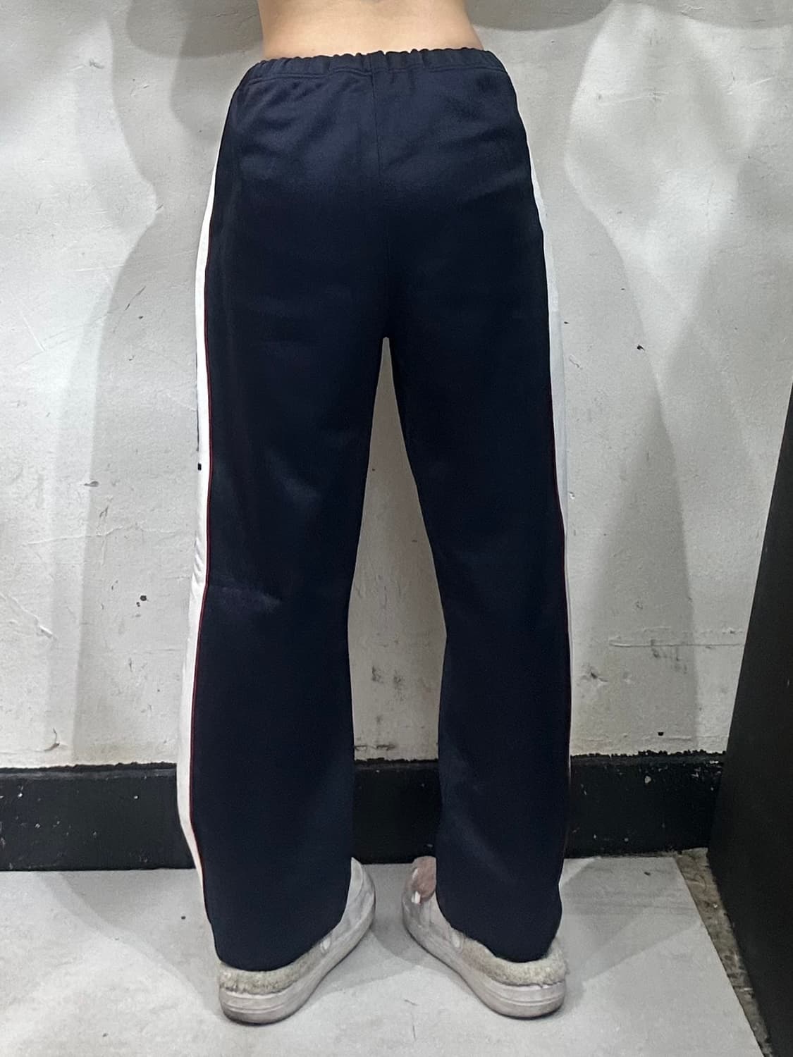 챔피온 네이비 와이드 화이트 사이드 라인 추리닝 바지 트레이닝 팬츠 L 상품이미지3