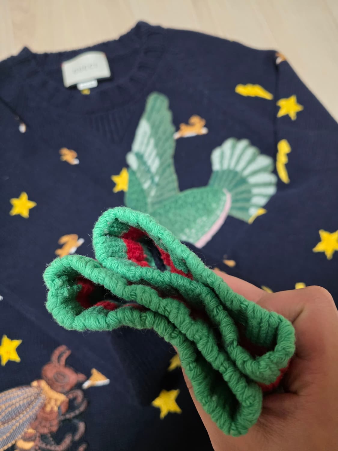 [m,새상품급]구찌 버드앤비 자수 니트 상품이미지5