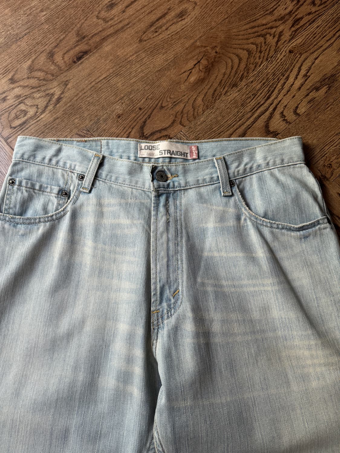 [30]00's 리바이스 569 멕시코제 라이트블루 워싱 와이드 데님팬츠 상품이미지3