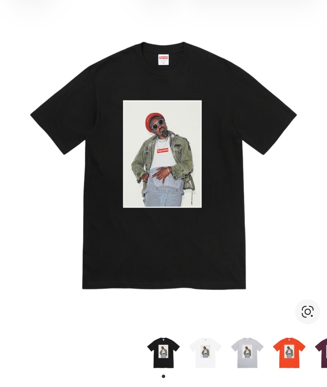 슈프림 안드레 3000 포토티 블랙 L 상품이미지1