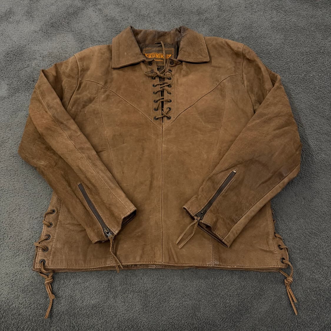 [ 정품/S ] UNIK 레더 스웨이드 웨스턴 셔츠 자켓 상품이미지3