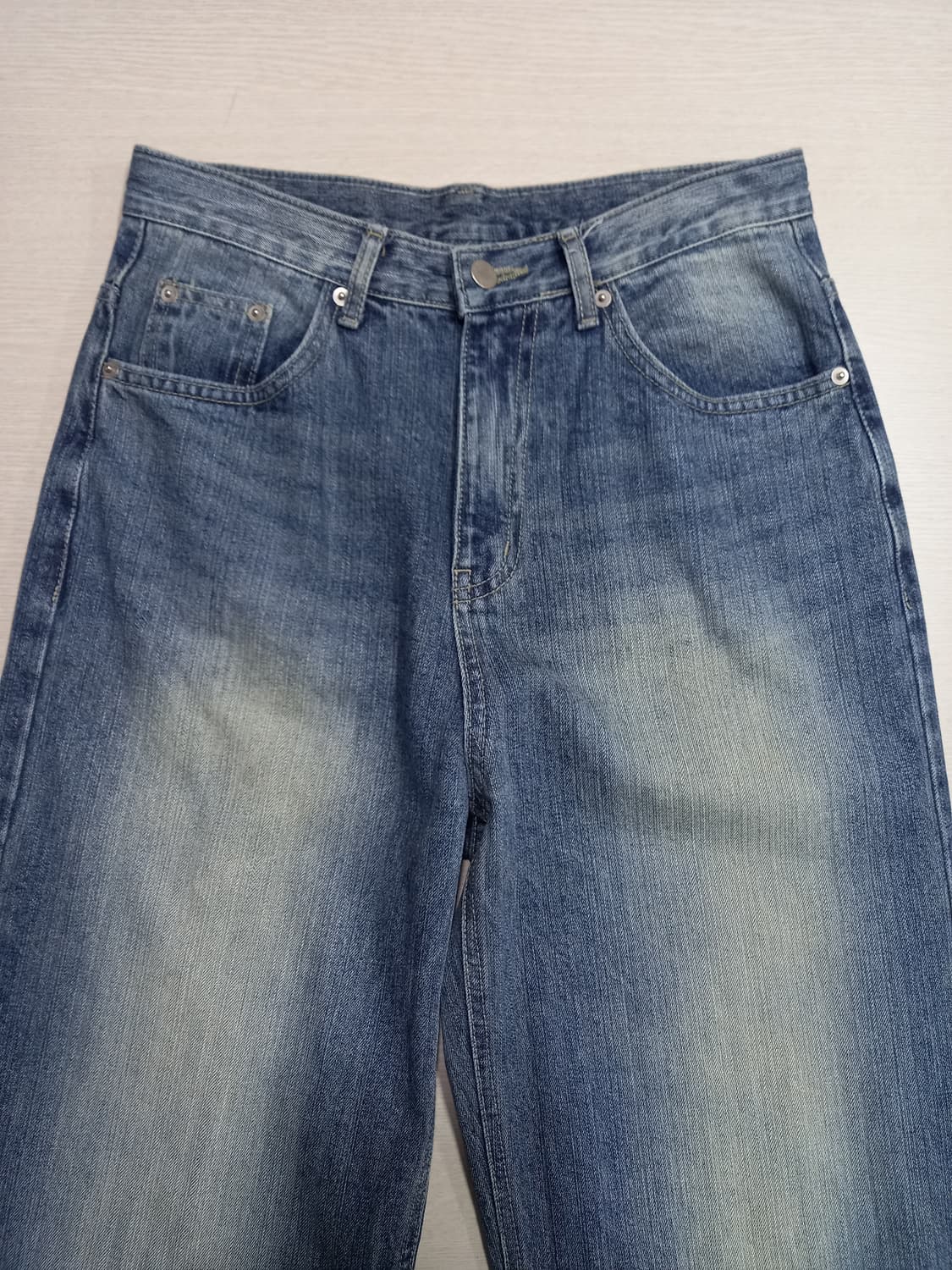 28-29 새상품 wayne 하이웨이스트 워싱 와이드진 29-562 상품이미지3