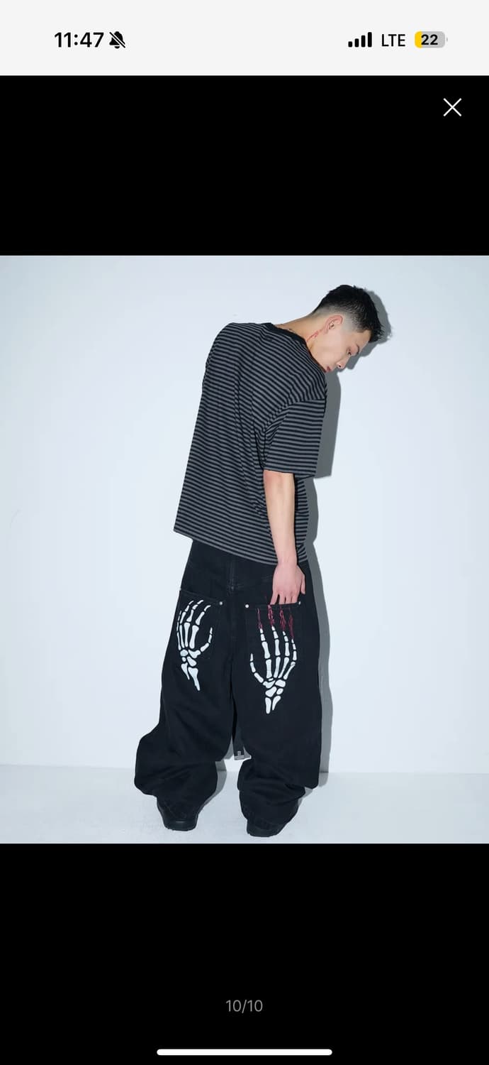 위켄더스x코인서울 SKELETON WIDE LOW DENIM PANTS  상품이미지2