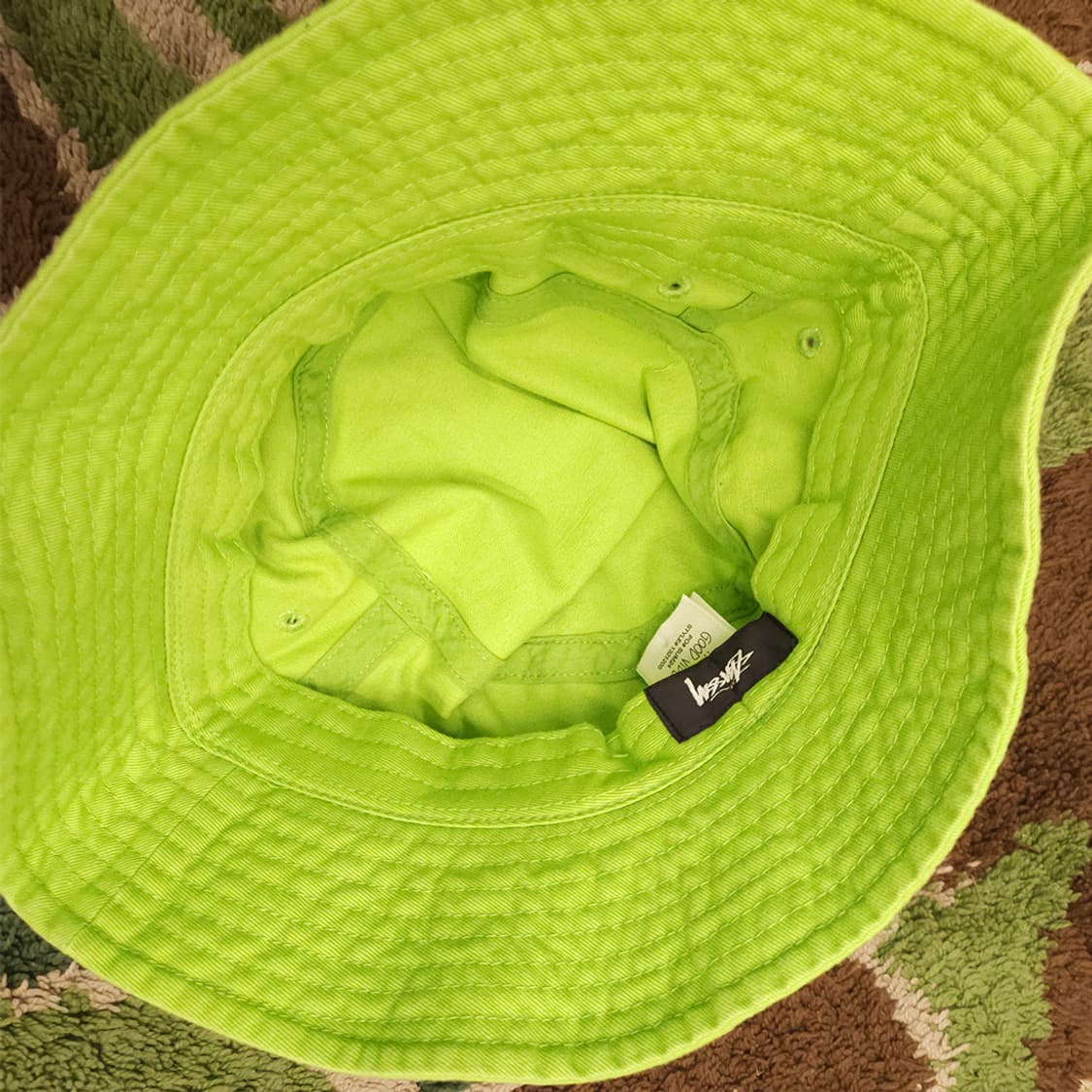 crown applique bucket hat lime 상품이미지6