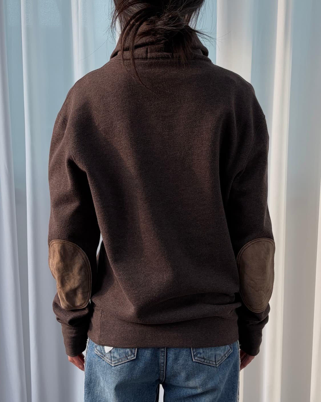 [S]폴로 랄프로렌 브라운 엘보패치 숄카라 코튼 니트 상품이미지2